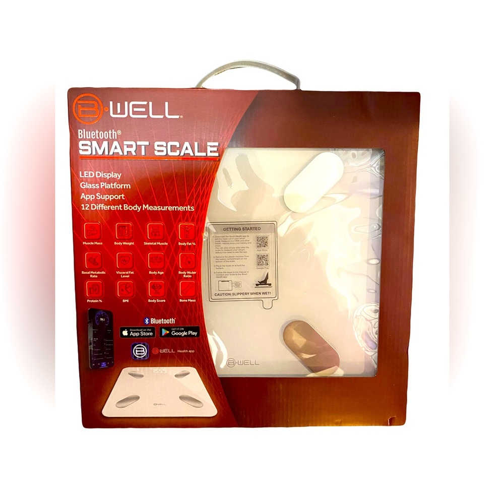 BWell Smart Scale Bluetooth with App – Track Weight, BMI, Body Fat & More NIB